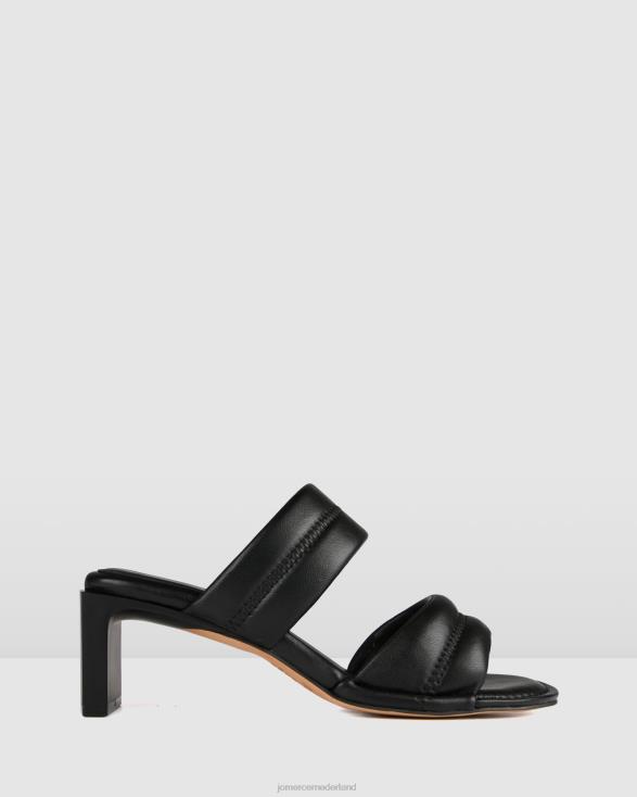 Quincy sandalen met middelhoge hak 46LN59 zwart leer Jo Mercer schoenen