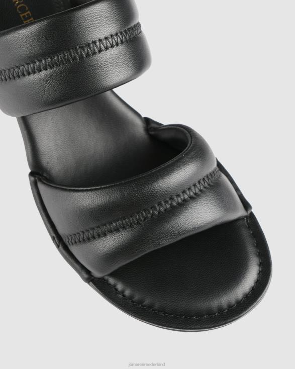 Quincy sandalen met middelhoge hak 46LN59 zwart leer Jo Mercer schoenen