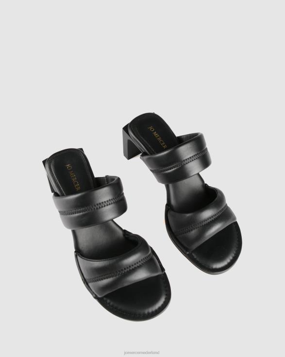 Quincy sandalen met middelhoge hak 46LN59 zwart leer Jo Mercer schoenen