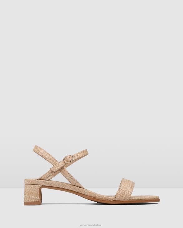 Reina sandalen met middelhoge hak 46LN72 natuurlijke raffia Jo Mercer schoenen