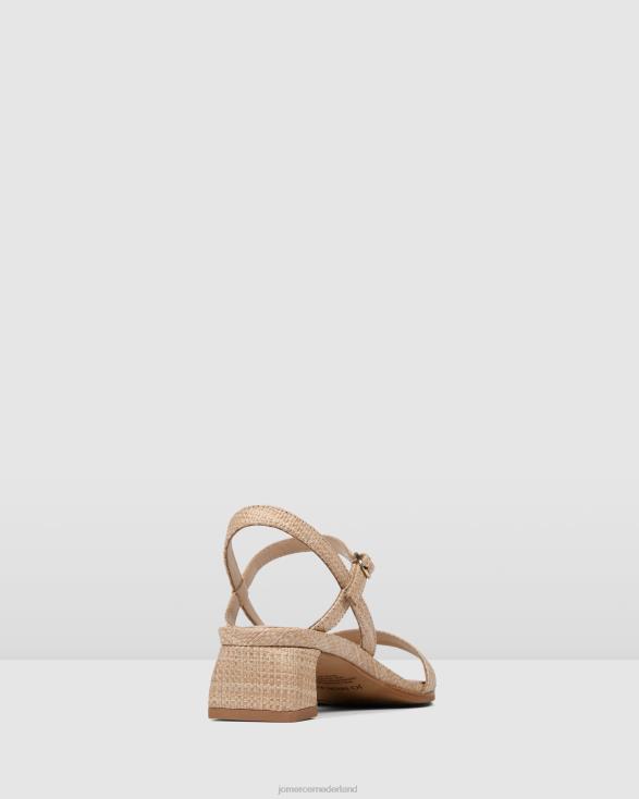 Reina sandalen met middelhoge hak 46LN72 natuurlijke raffia Jo Mercer schoenen
