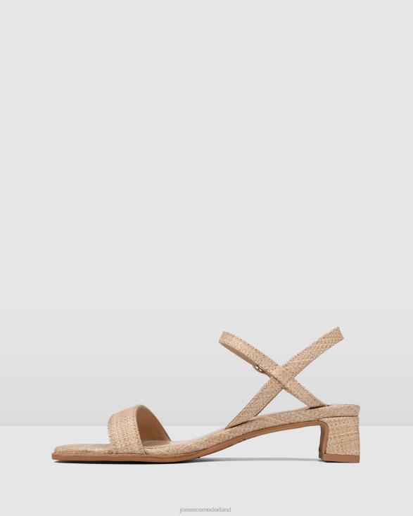 Reina sandalen met middelhoge hak 46LN72 natuurlijke raffia Jo Mercer schoenen