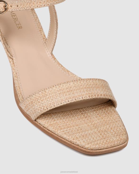 Reina sandalen met middelhoge hak 46LN72 natuurlijke raffia Jo Mercer schoenen