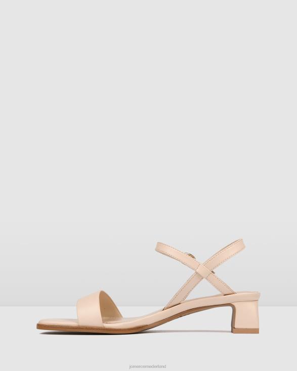 Reina sandalen met middelhoge hak 46LN73 poederroze leer Jo Mercer schoenen