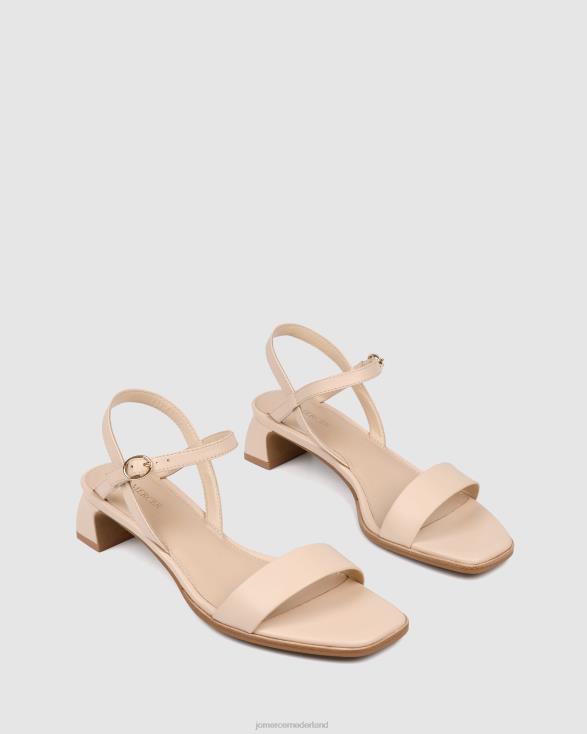 Reina sandalen met middelhoge hak 46LN73 poederroze leer Jo Mercer schoenen