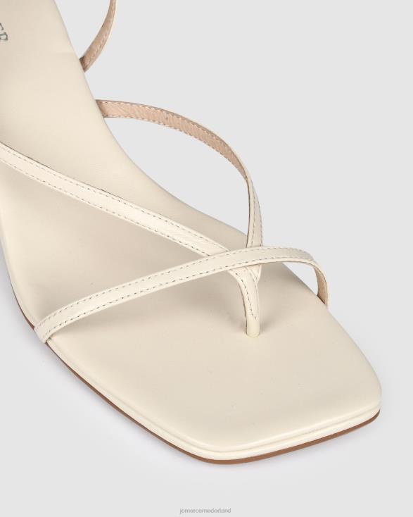 Valentina sandalen met middelhoge hak 46LN69 gebroken wit leer Jo Mercer schoenen