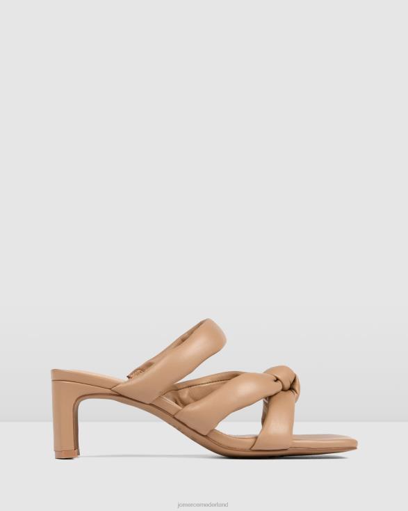Vivian sandalen met middelhoge hak 46LN65 beige leer Jo Mercer schoenen