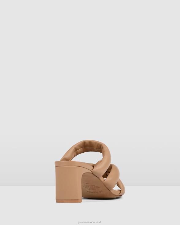Vivian sandalen met middelhoge hak 46LN65 beige leer Jo Mercer schoenen