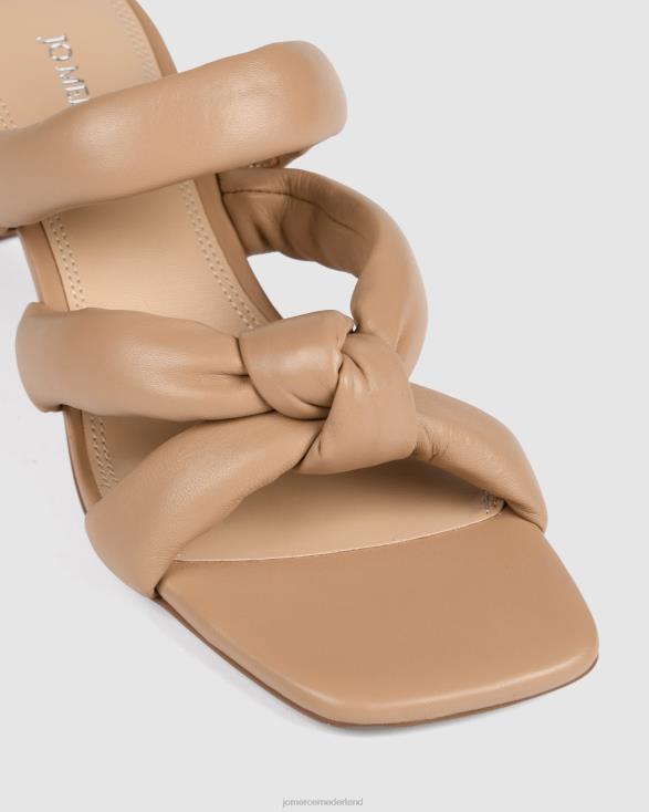 Vivian sandalen met middelhoge hak 46LN65 beige leer Jo Mercer schoenen