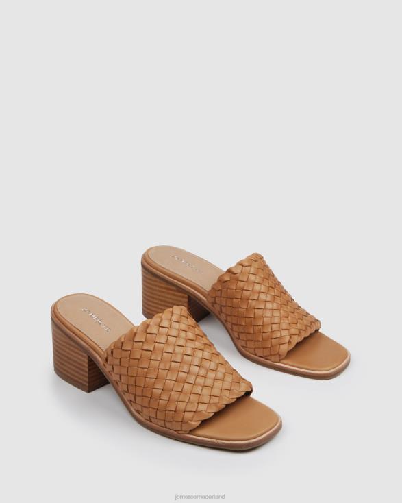 Whaler sandalen met middelhoge hak 46LN43 bruin leer Jo Mercer schoenen