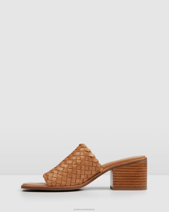 Whaler sandalen met middelhoge hak 46LN43 bruin leer Jo Mercer schoenen