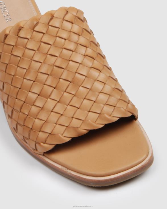 Whaler sandalen met middelhoge hak 46LN43 bruin leer Jo Mercer schoenen