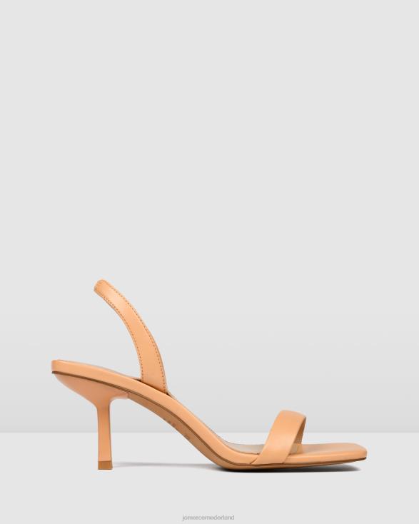 diya sandalen met middelhoge hak 46LN70 papaya leer Jo Mercer schoenen