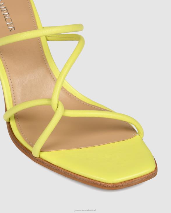 novi sandalen met middelhoge hak 46LN71 citrusgeel leer Jo Mercer schoenen