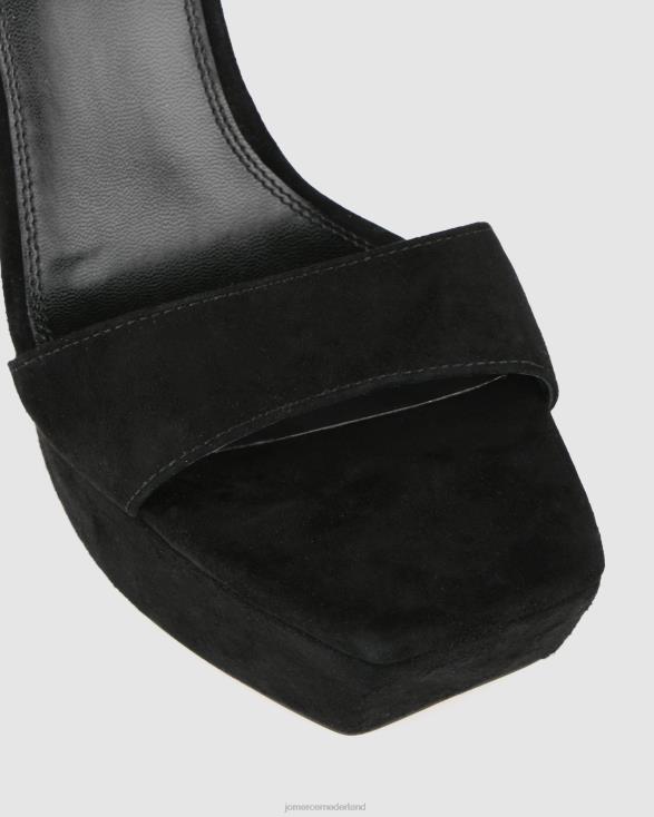 delphina platformsandalen met hoge hak 46LN91 zwart suède Jo Mercer schoenen