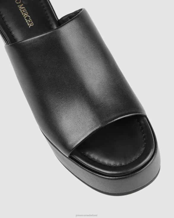 mia platformsandalen met hoge hak 46LN77 zwart leer Jo Mercer schoenen