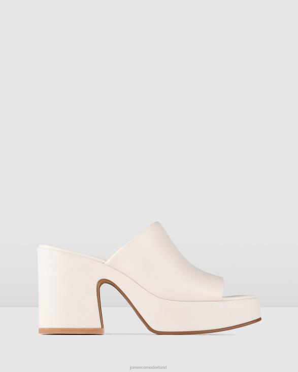 mia platformsandalen met hoge hak 46LN78 gebroken wit leer Jo Mercer schoenen