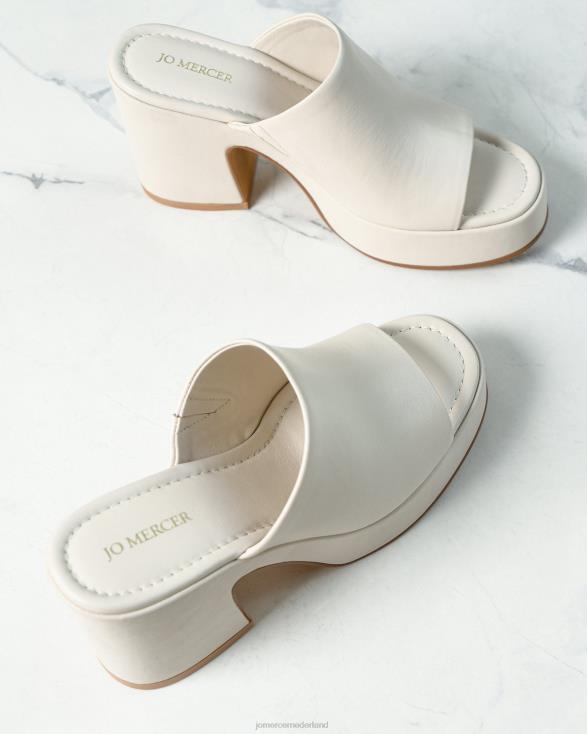 mia platformsandalen met hoge hak 46LN78 gebroken wit leer Jo Mercer schoenen