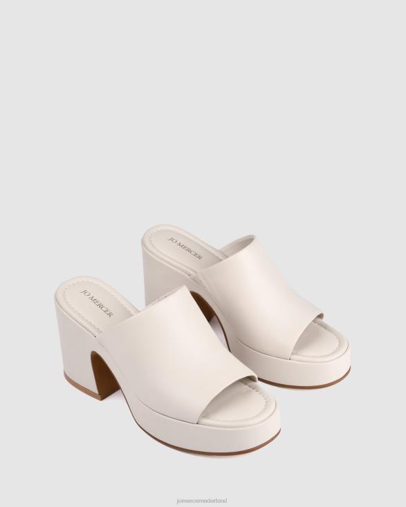 mia platformsandalen met hoge hak 46LN78 gebroken wit leer Jo Mercer schoenen