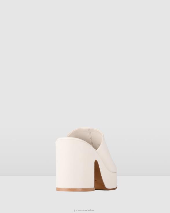 mia platformsandalen met hoge hak 46LN78 gebroken wit leer Jo Mercer schoenen