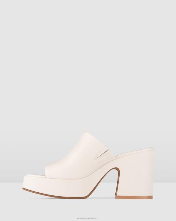mia platformsandalen met hoge hak 46LN78 gebroken wit leer Jo Mercer schoenen