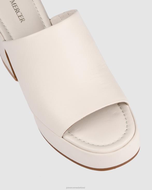 mia platformsandalen met hoge hak 46LN78 gebroken wit leer Jo Mercer schoenen