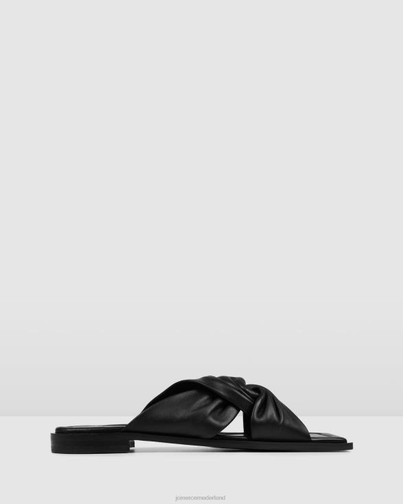 Hadley platte sandalen 46LN291 zwart leer Jo Mercer schoenen