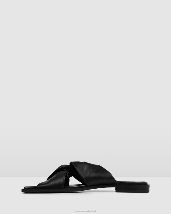 Hadley platte sandalen 46LN291 zwart leer Jo Mercer schoenen