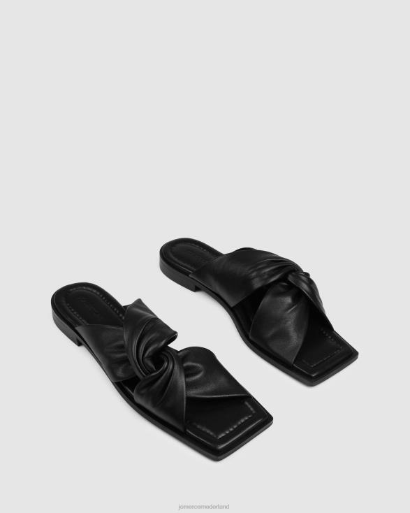 Hadley platte sandalen 46LN291 zwart leer Jo Mercer schoenen