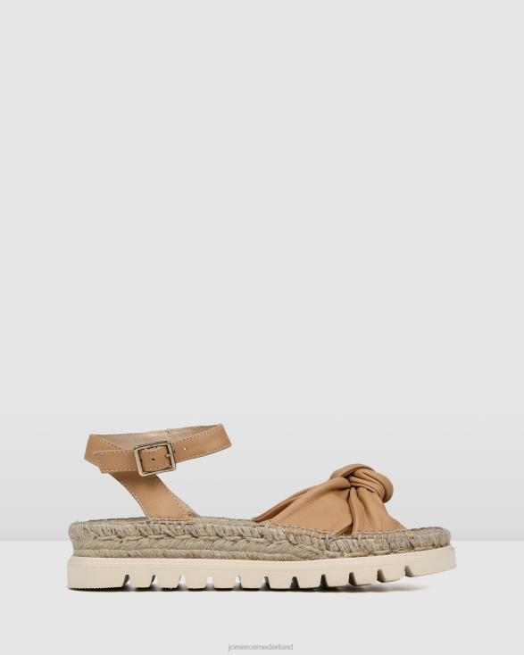 Ivana platte espadrillesandalen 46LN289 beige leer Jo Mercer schoenen