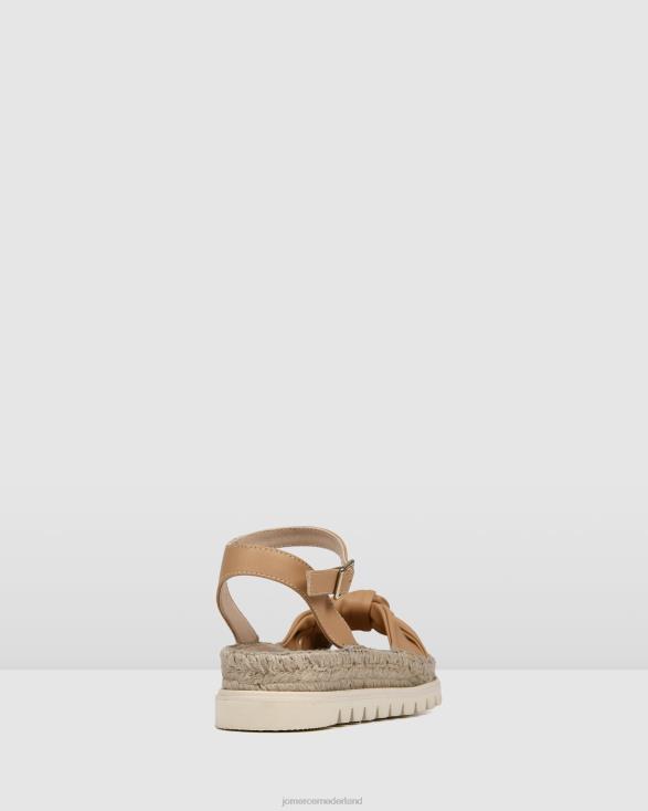 Ivana platte espadrillesandalen 46LN289 beige leer Jo Mercer schoenen