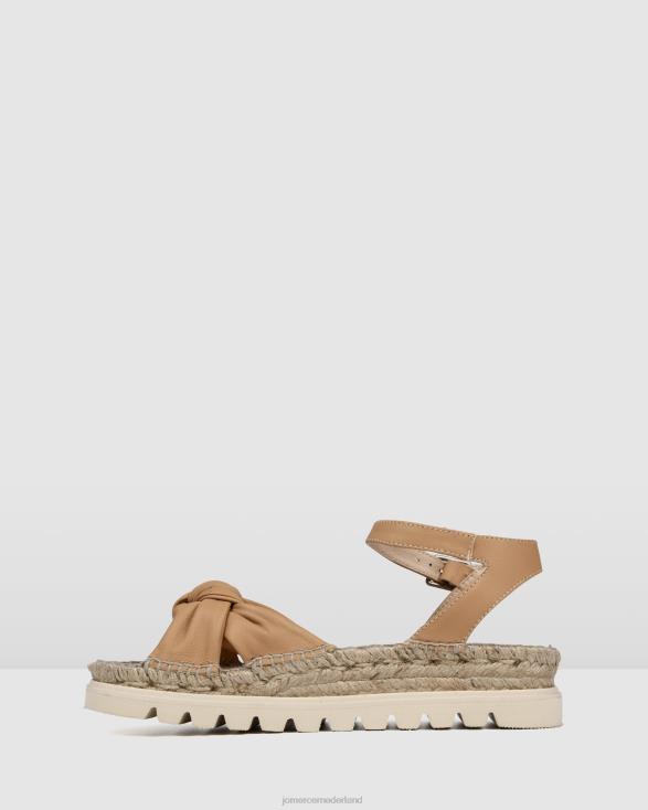 Ivana platte espadrillesandalen 46LN289 beige leer Jo Mercer schoenen