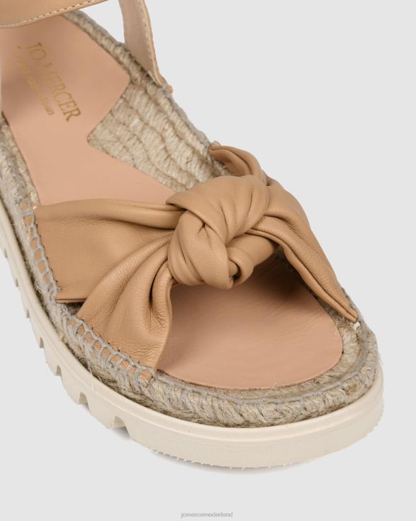 Ivana platte espadrillesandalen 46LN289 beige leer Jo Mercer schoenen