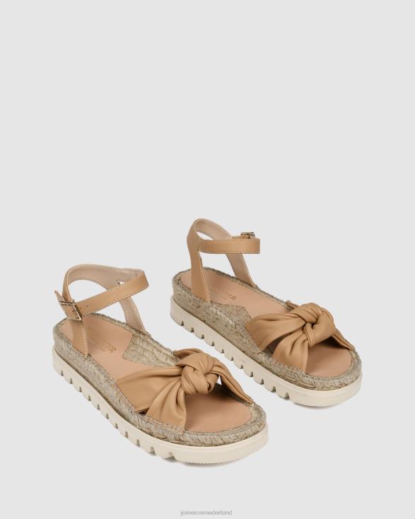 Ivana platte espadrillesandalen 46LN289 beige leer Jo Mercer schoenen