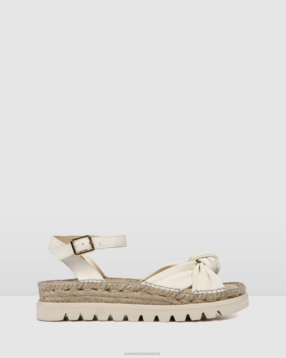 Ivana platte espadrillesandalen 46LN290 gebroken wit leer Jo Mercer schoenen