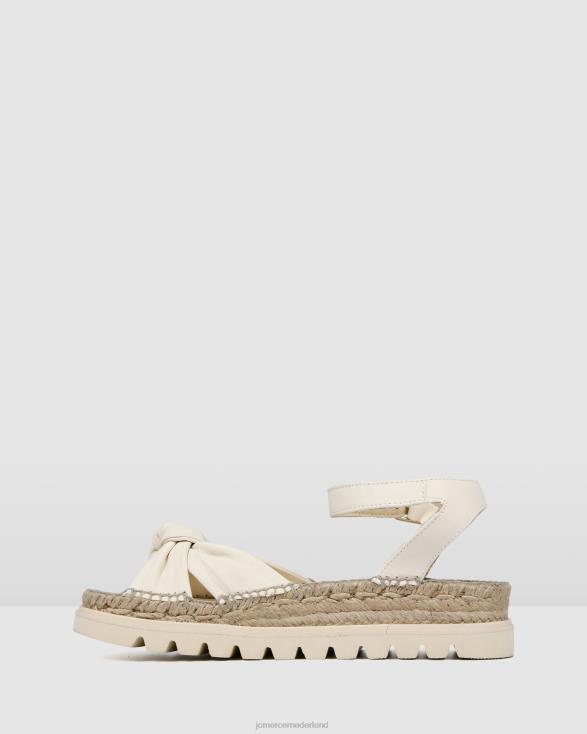 Ivana platte espadrillesandalen 46LN290 gebroken wit leer Jo Mercer schoenen