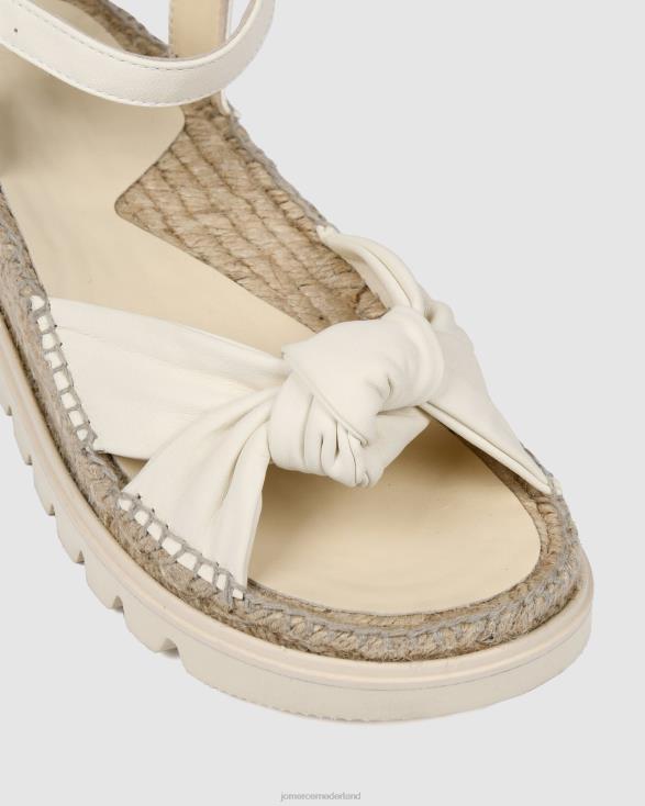 Ivana platte espadrillesandalen 46LN290 gebroken wit leer Jo Mercer schoenen