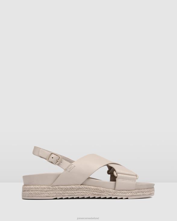 Miles platte espadrillesandalen 46LN283 steen leer Jo Mercer schoenen