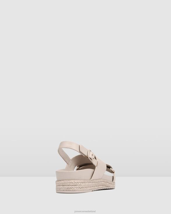 Miles platte espadrillesandalen 46LN283 steen leer Jo Mercer schoenen