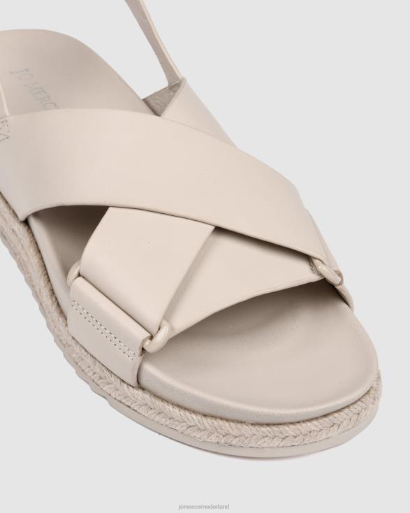 Miles platte espadrillesandalen 46LN283 steen leer Jo Mercer schoenen