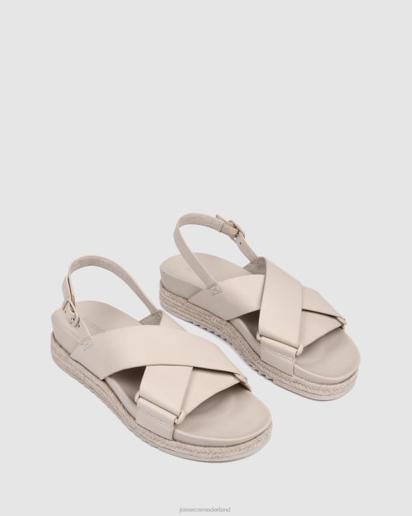 Miles platte espadrillesandalen 46LN283 steen leer Jo Mercer schoenen