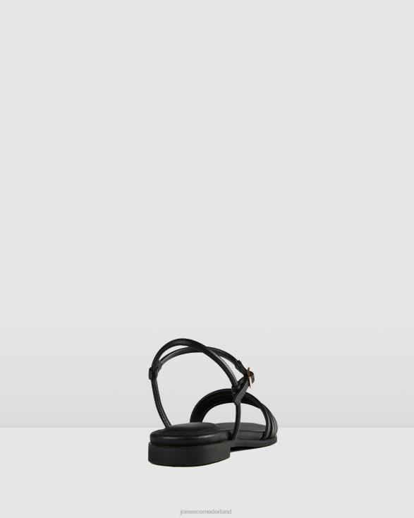 Quiera platte sandalen 46LN274 zwart leer Jo Mercer schoenen