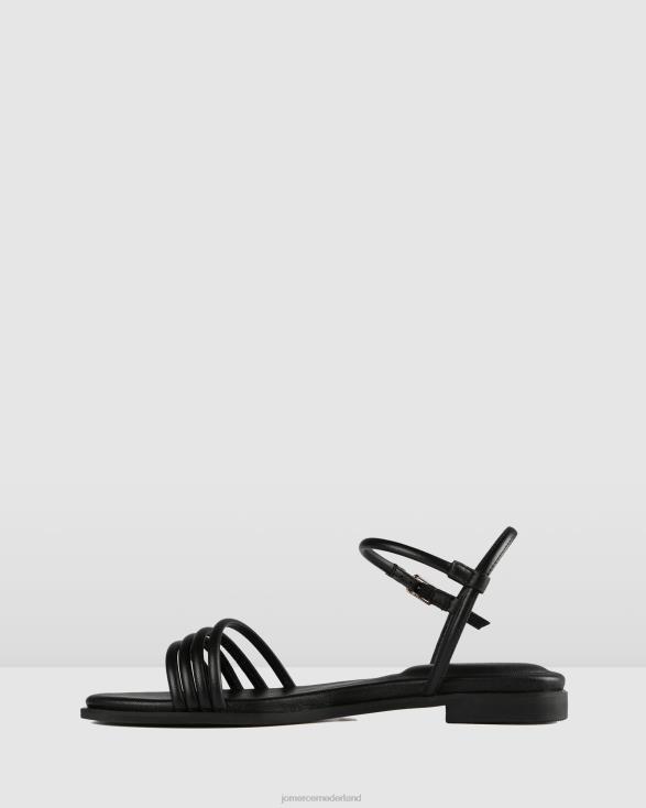 Quiera platte sandalen 46LN274 zwart leer Jo Mercer schoenen
