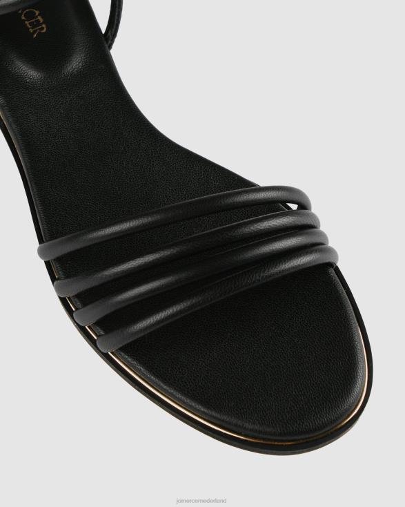 Quiera platte sandalen 46LN274 zwart leer Jo Mercer schoenen