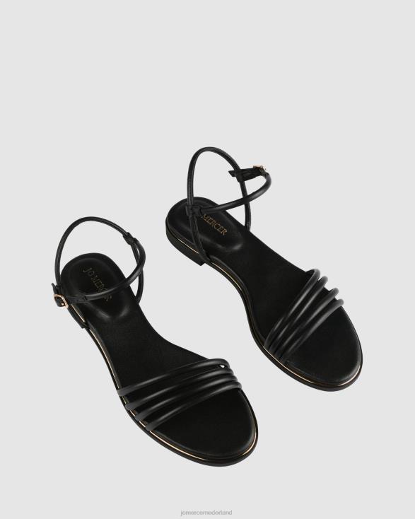 Quiera platte sandalen 46LN274 zwart leer Jo Mercer schoenen
