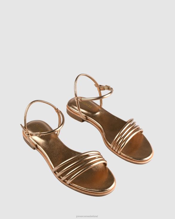 Quiera platte sandalen 46LN284 goud leer Jo Mercer schoenen
