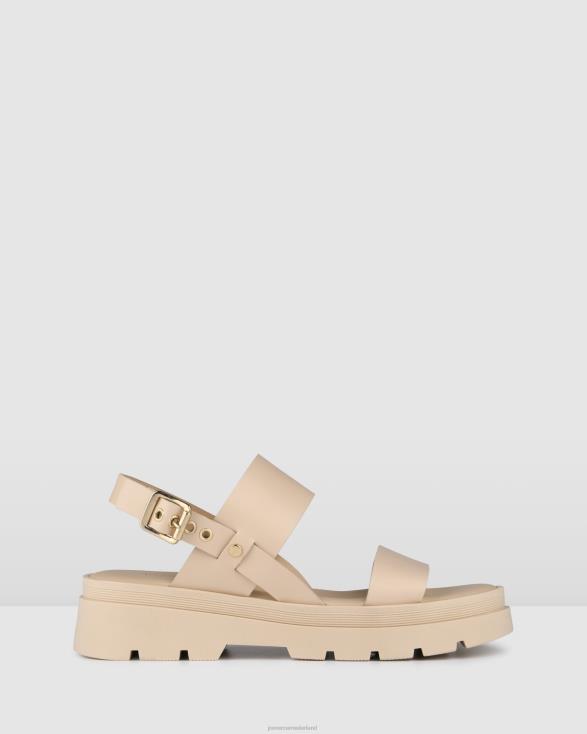 genade platte sandalen 46LN278 zand leer Jo Mercer schoenen