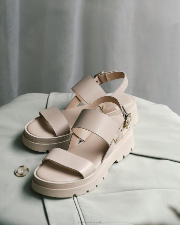 genade platte sandalen 46LN278 zand leer Jo Mercer schoenen