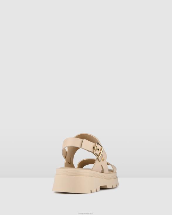 genade platte sandalen 46LN278 zand leer Jo Mercer schoenen