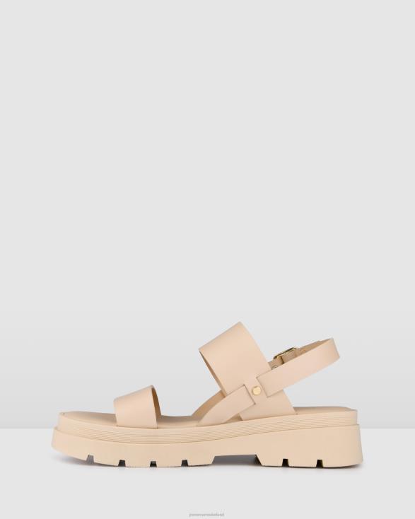 genade platte sandalen 46LN278 zand leer Jo Mercer schoenen
